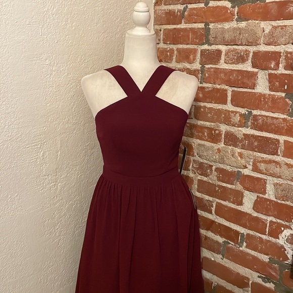 Lulus - Air of Romance Burgundy Maxi Dress - Picture 1 of 12